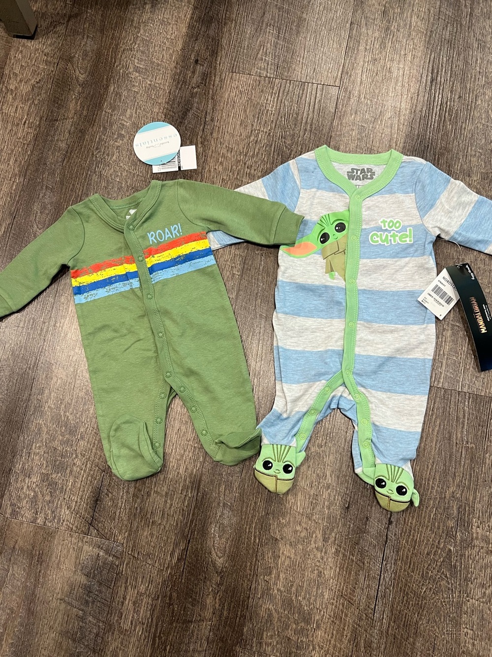 NWT baby boy footed pajamas size NB and 0-3 months.